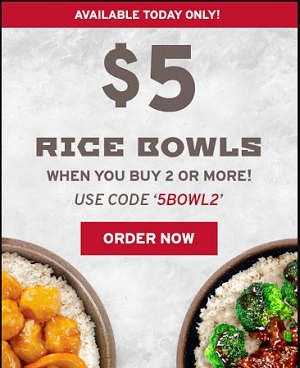 Pei Wei $5 Rice Bowls Promotion