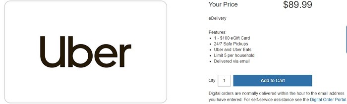 Uber Costco GC Promotion