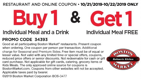 Boston Market promotion