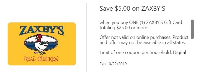 Kroger Zaxby's GC Promotion