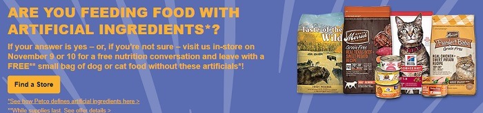 Petco Free Dog or Cat Food Promotion