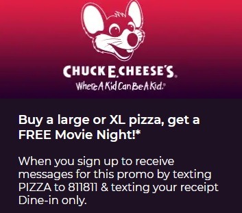 Redbox Chuck E Cheese's Promotion