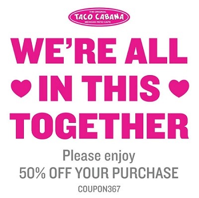 Taco Cabana Service Industry Workers Get 50 Percent Off