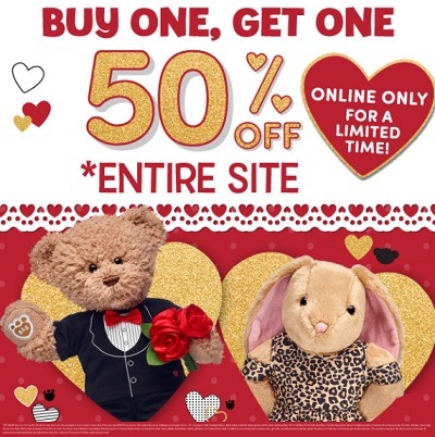 build a bear bogo half off entire site