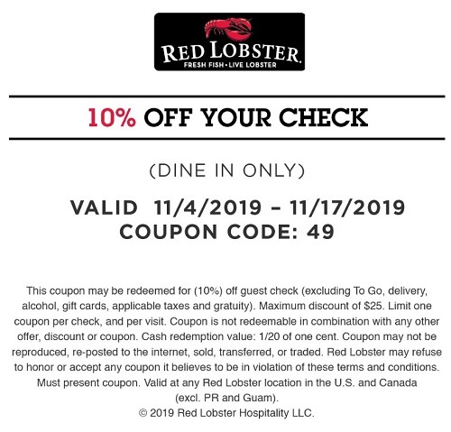 Red Lobster Promotions, Coupons, Discount Codes