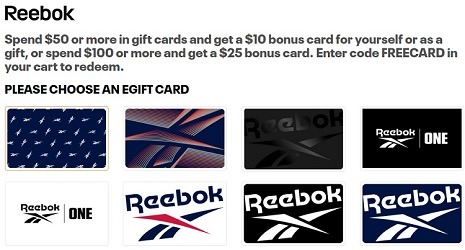 reebok gift card resale