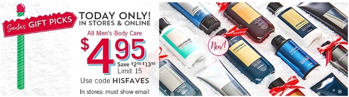 Bath & Body Works Men's Body Care Promotion