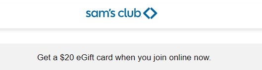 Sam's Club Free $20 GC Promo