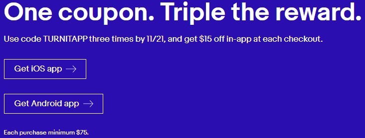 Get $15 Discount Off $75 Purchase Coupon