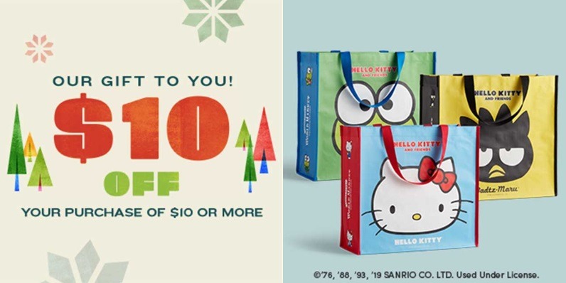 Free $10 Coupon & Sanrio Tote Bag