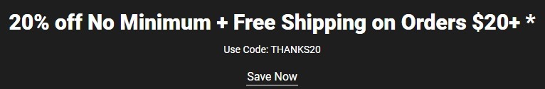20% Off No Minimum