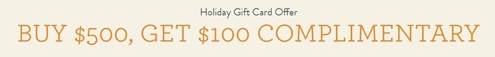 Get $100 Bonus w/ $500 Gift Card Purchase