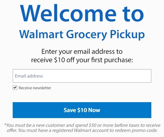 walmart grocery pickup sign up promotion