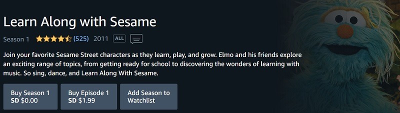 Amazon free learn along with sesame street