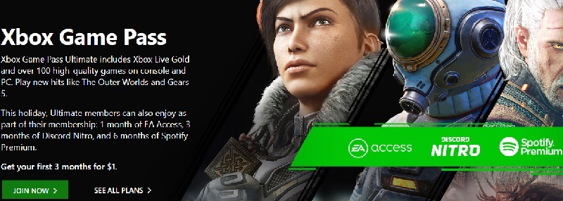 3-Month Xbox Game Pass Ultimate + 6-Months Spotify Premium Trial for $1