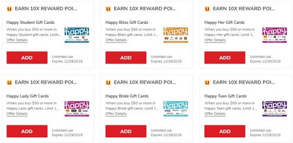 safeway albertsons earn 10x reward points on happy giftcards