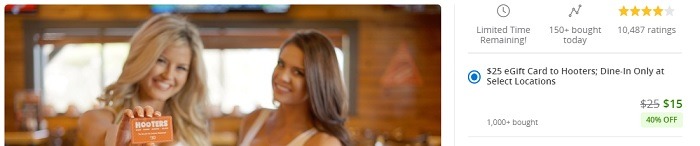 Groupon Hooters GC Promotion 0127