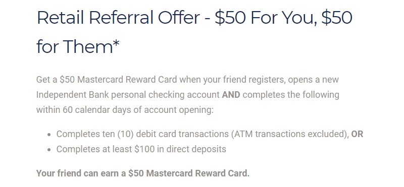 Independent Bank Promotions