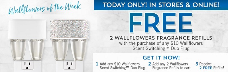 Get 2 Free Wallflower Fragrance Refills w/ Wallflower Duo Plug Purchase