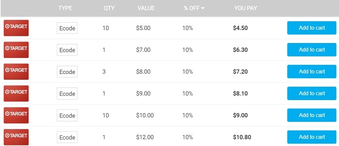 cardcash save 10 percent on target gift cards