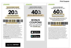 Joann 20 percent off coupon