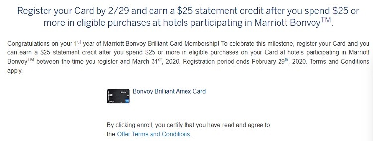 American Express Bonvoy Brilliant Cardholders