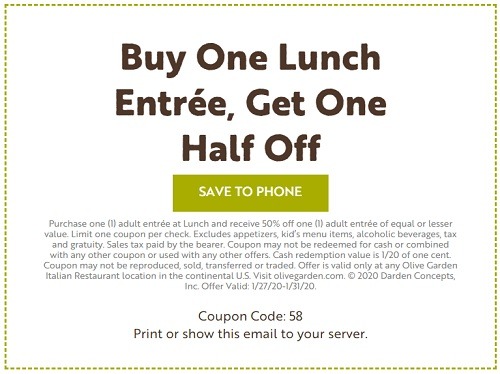 Olive Garden Promotions 1 Kids Meal W Adult Entree Purchase