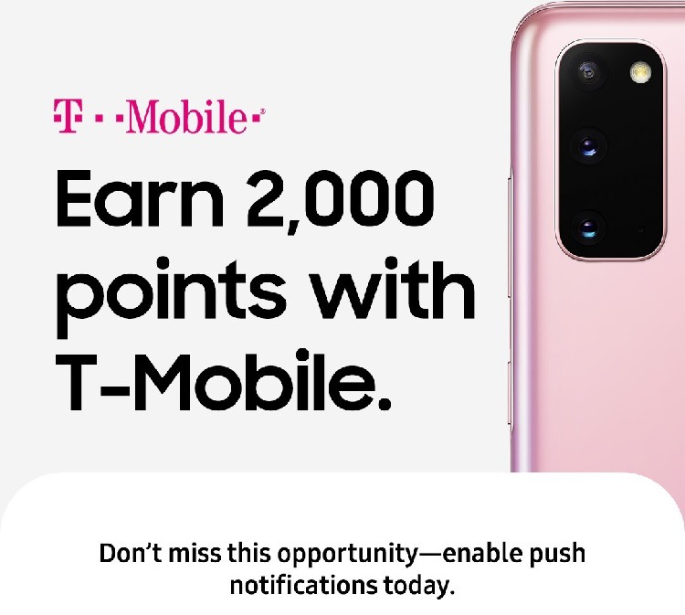 Earn 2,000 Samsung Rewards Points when Visiting Store