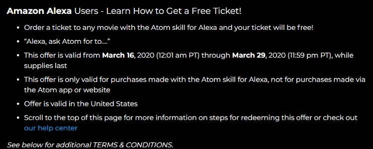 Free Ticket for Amazon Alexa Users