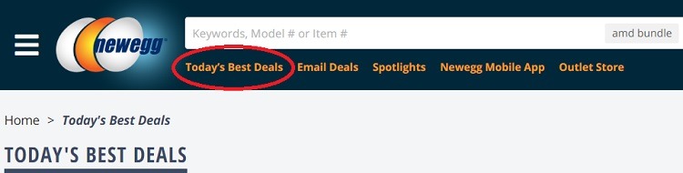 Newegg Todays best deals