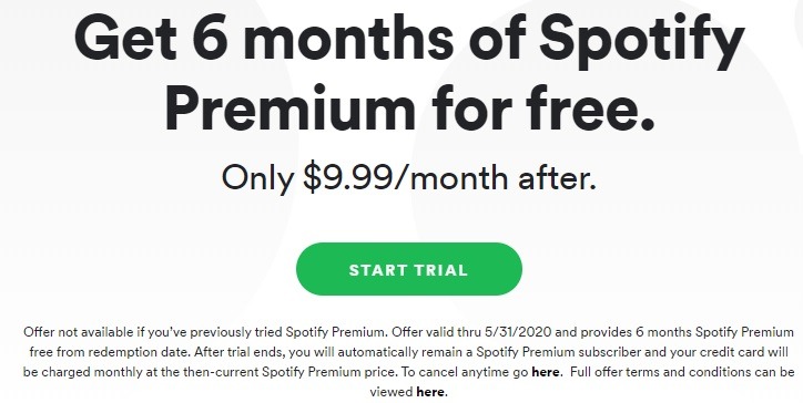 spotify premium free trial code