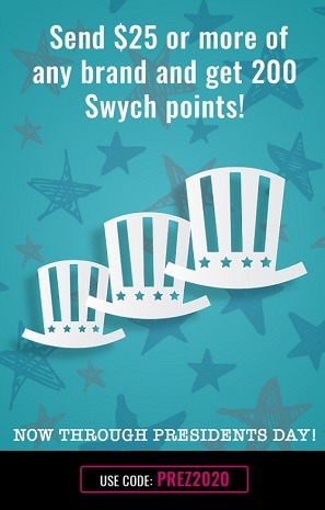 swych send 25 get 200 points