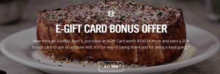 25% Bonus on $100+ Gift Card Purchase