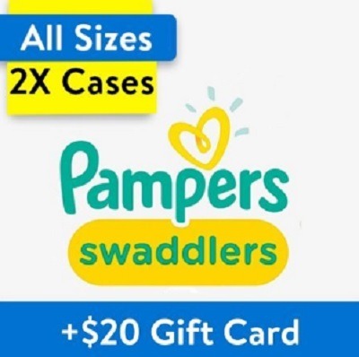 Walmart 20 GC w two pamper swaddler purchase