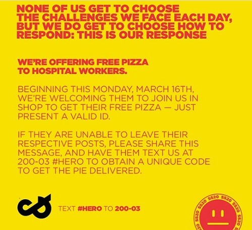 Free Pizza for Hospital Workers