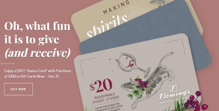 $20 Bonus w/ $100 Gift Card Purchase