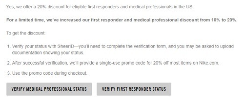 nike first responder discount code