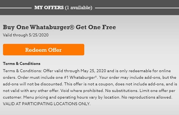 Whataburger Promotions: Buy One Whataburger Get One Free Coupon ...