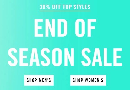 30% Off Top Styles End of Season Sale