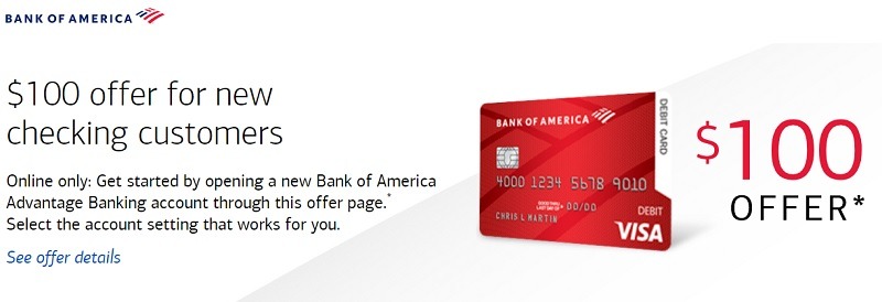 Bank Of America Promotions 100 250 300 500 750 2 500 For Checking Savings And Business Bonuses