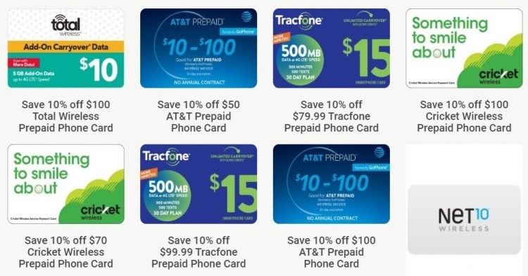 Save 10% on Select Prepaid Phone Cards