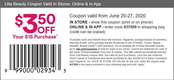 Ulta Promotions Purchase 55 Gift Card For 47 98 Get 3 50 Off