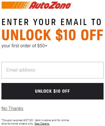 Get $10 Off $50 First Order Coupon w/ Email Sign Up Sign-Up