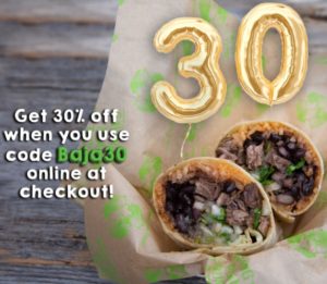 Baja Fresh Promotions: 30% Off Order Coupon, $30 Baja Fresh Gift Card ...