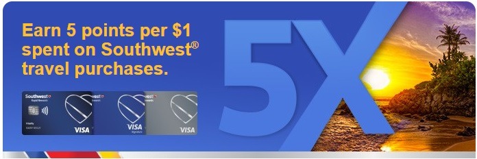 Southwest Cardholders Earn 5X Points on Southwest Purchases