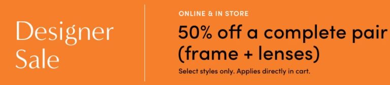 LensCrafters Promotions: 50% Complete Pair Designer Sale, 40% Off ...