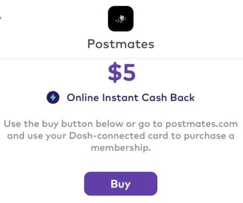 Get $5 Cash Back on Postmates