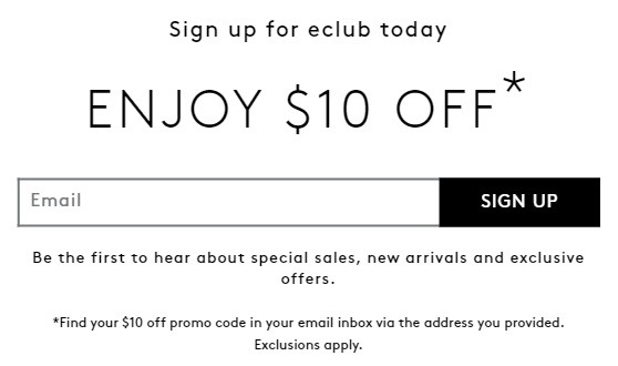 $10 Off w/ Email Sign-Up