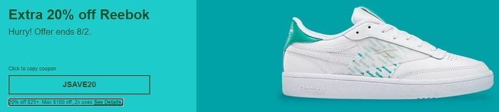 reebok 20 off coupon