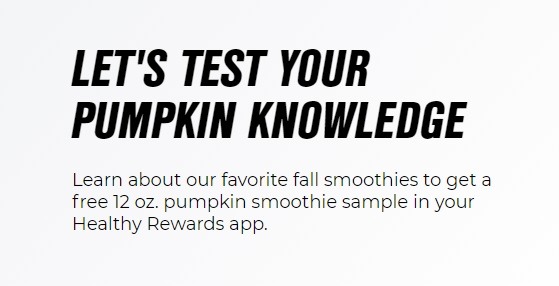 Free 12 oz. Pumpkin Smoothie